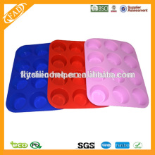 FDA Standard 12 cups round shape silicone muffin mold